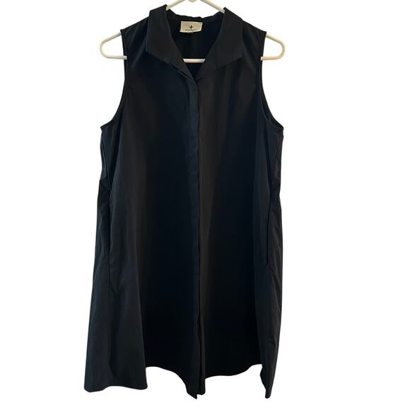 Tuckernuck Black Sleeveless Collar Charlie Dress Slight Stretch Classic Medium - Picture 2 of 8